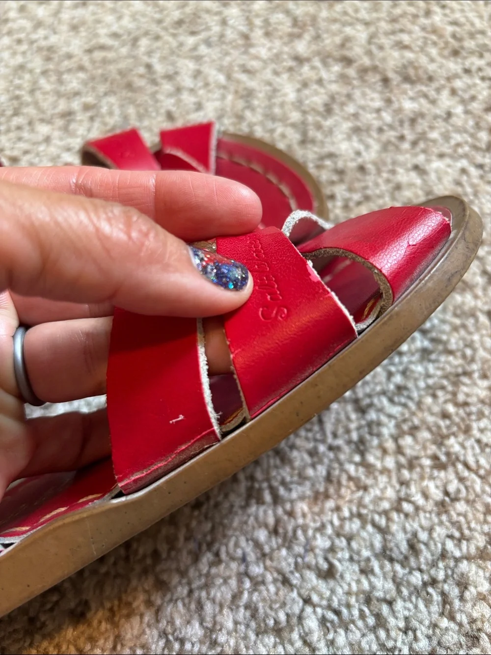 Salt Water Red Strap Sandals Youth Size 13 | summer | bbq | casual | beach